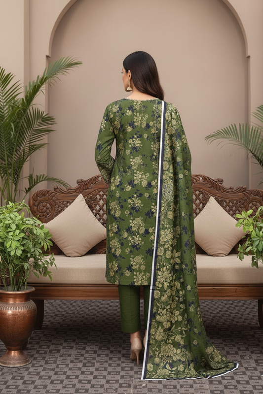 3pc-UnStitch Luxury Lawn Suit EL05