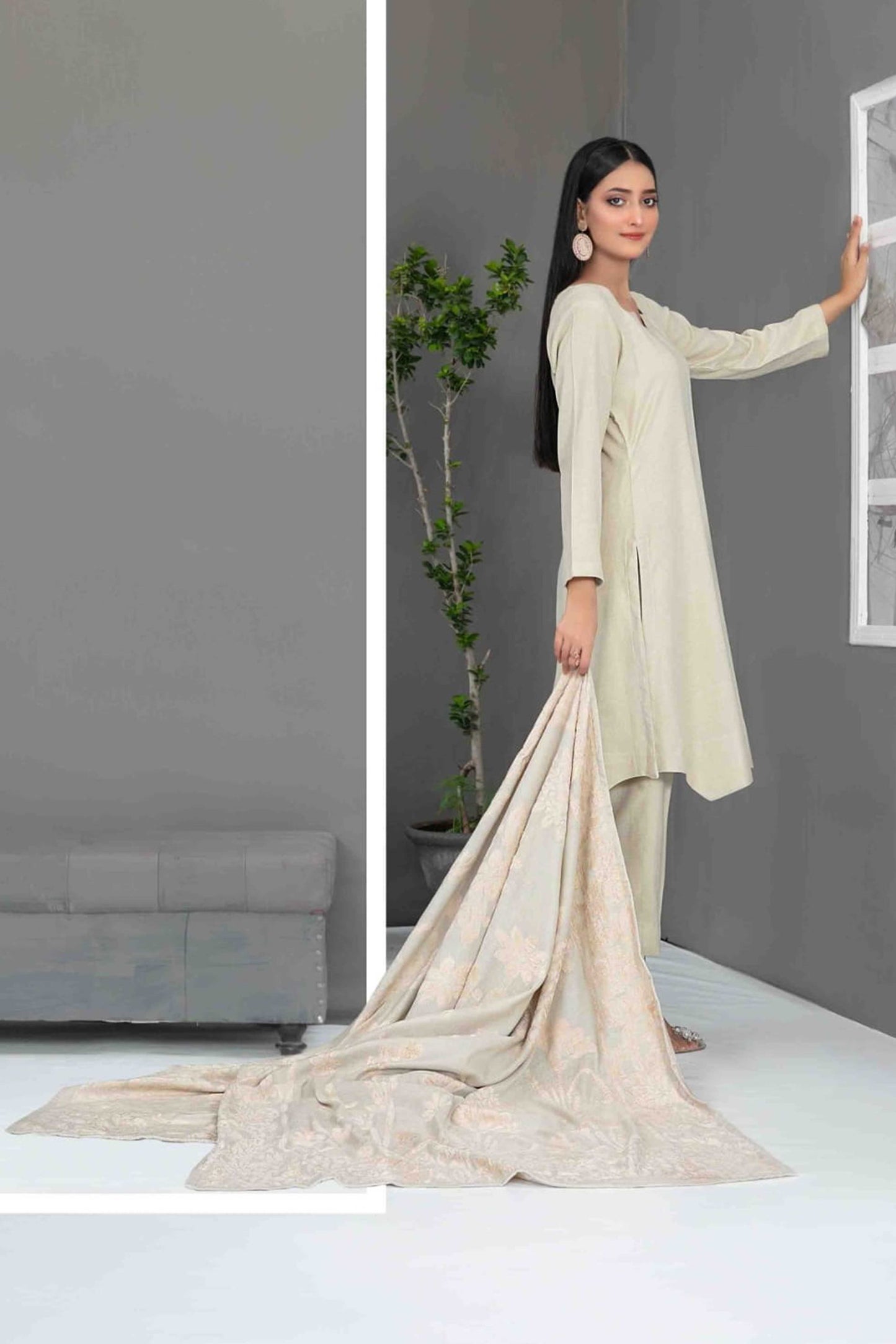 3pc Marina Peach Leather Suit D3853