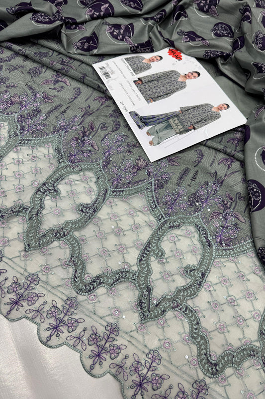 3pc-UnStitch Luxury Lawn Suit EL01