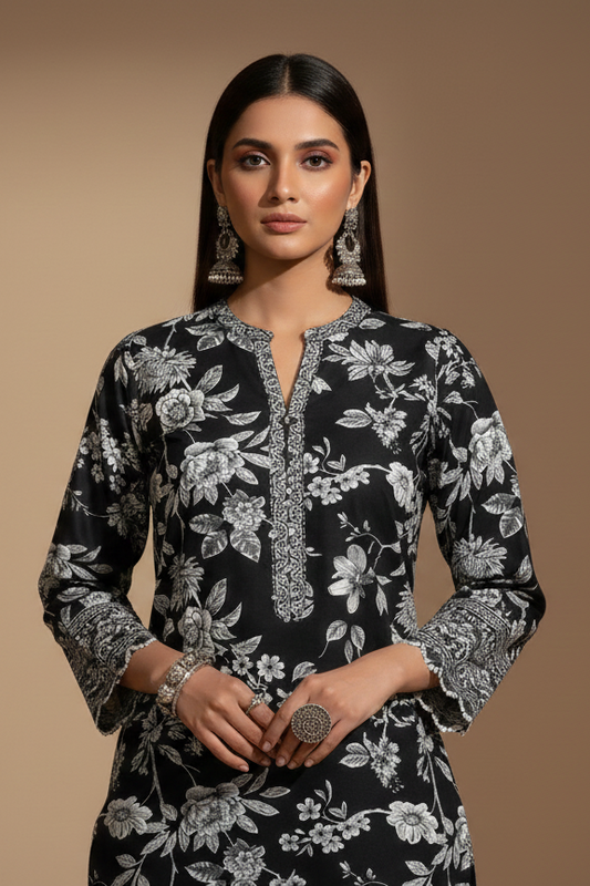 UnStitch 2pc-Printed Stone Linen Suit SL2P22