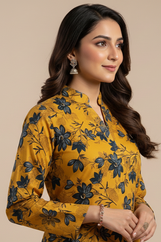 UnStitch 2pc-Printed Stone Linen Suit SL2P07