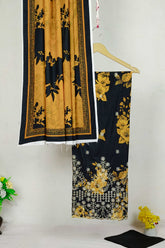 3PC-Embroidered Linen Suit LD21