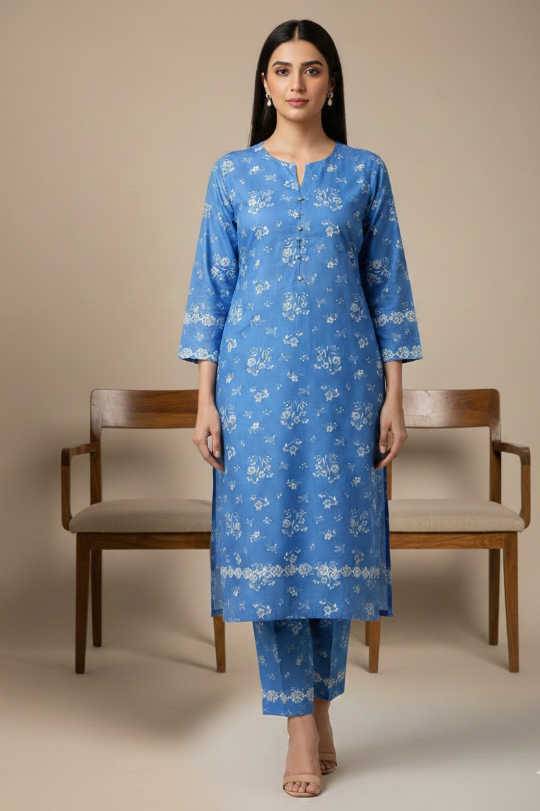 UnStitch 2pc-Printed Lawn Suit 2PLI21