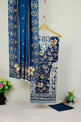 3PC-Embroidered Linen Suit WR08