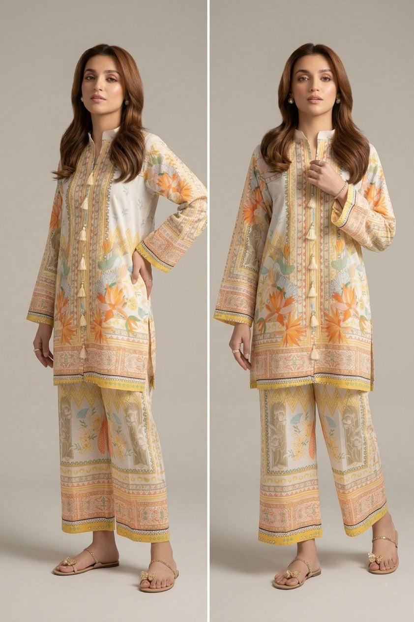 UnStitch 2pc-Printed Lawn Suit D335