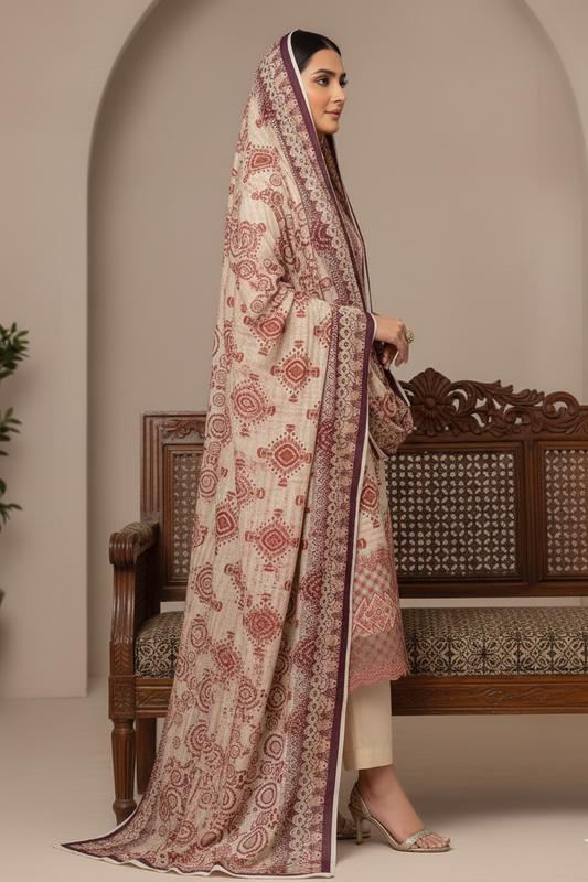 3pc-UnStitch Luxury Lawn Suit EL09