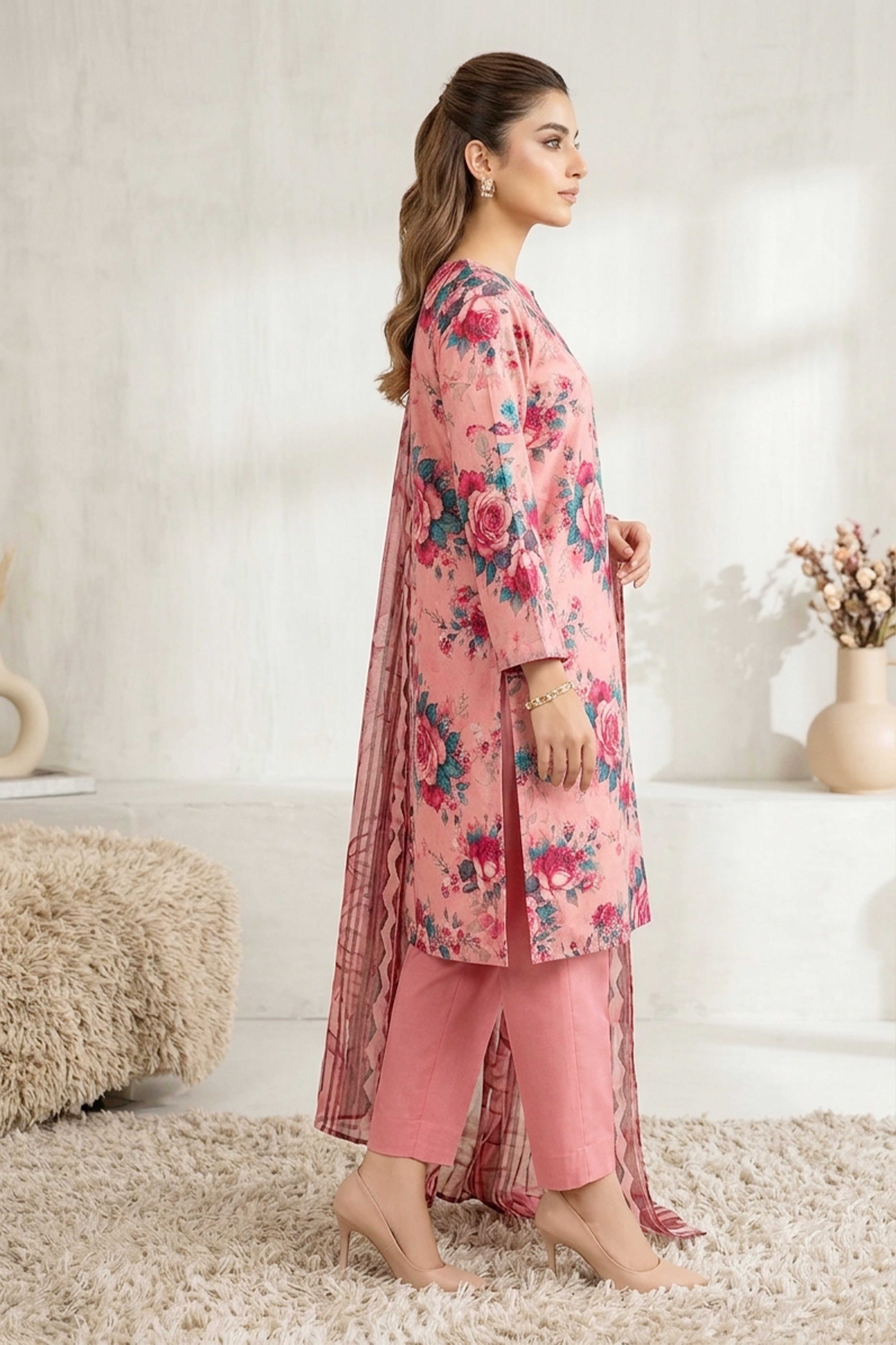 3PC- Printed Lawn Suit  3PL01