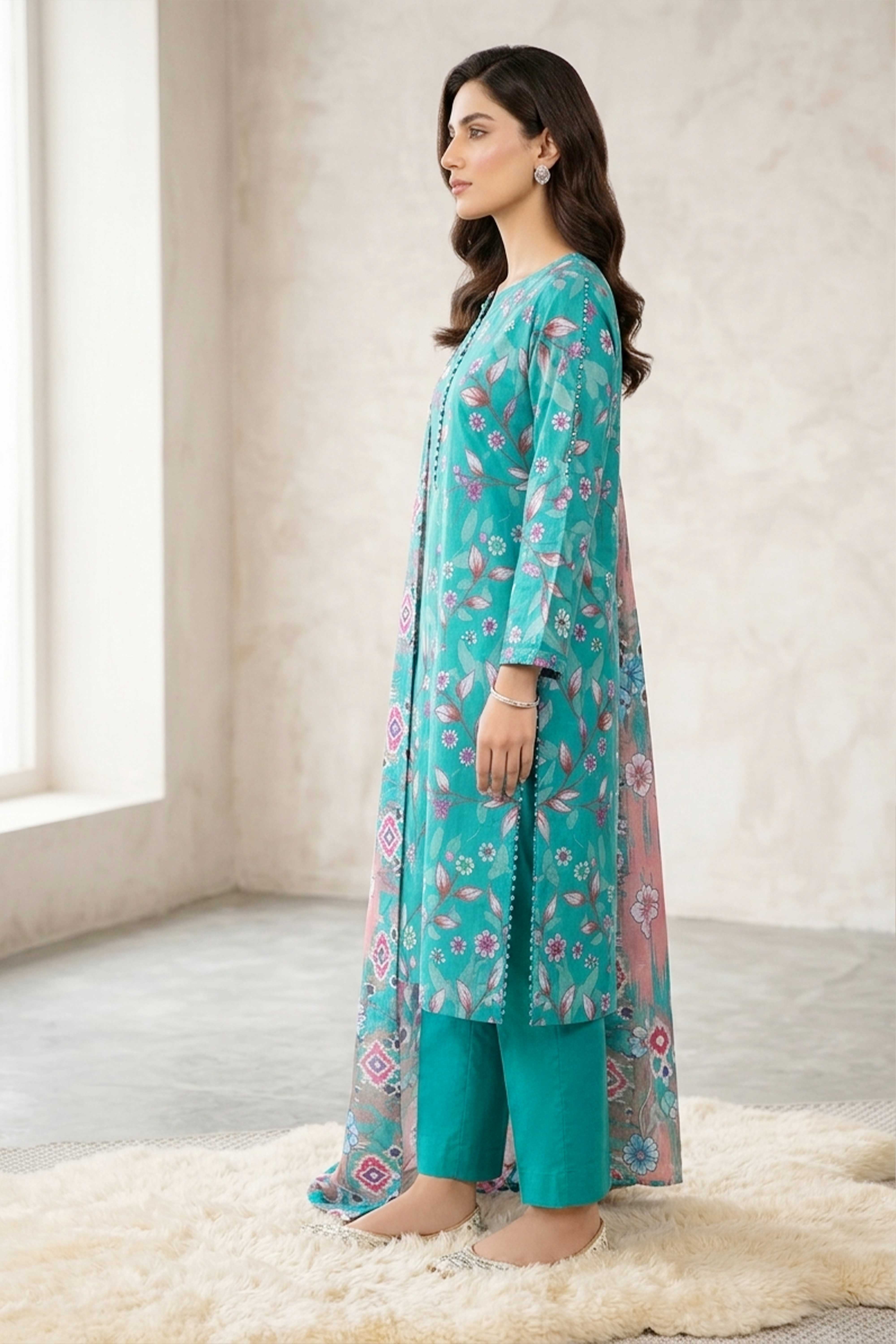 3PC- Printed Lawn Suit  3PL05