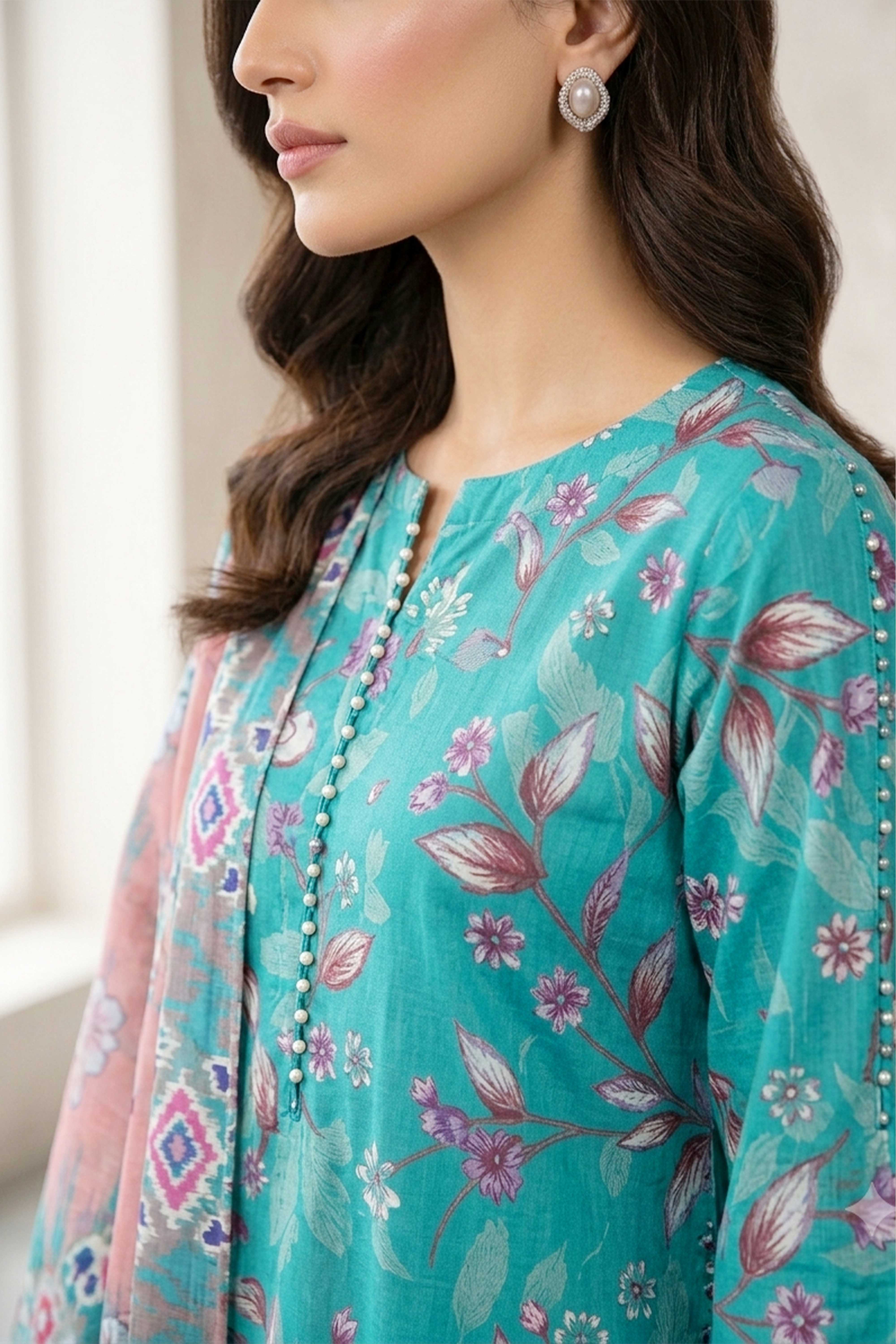 3PC- Printed Lawn Suit  3PL05