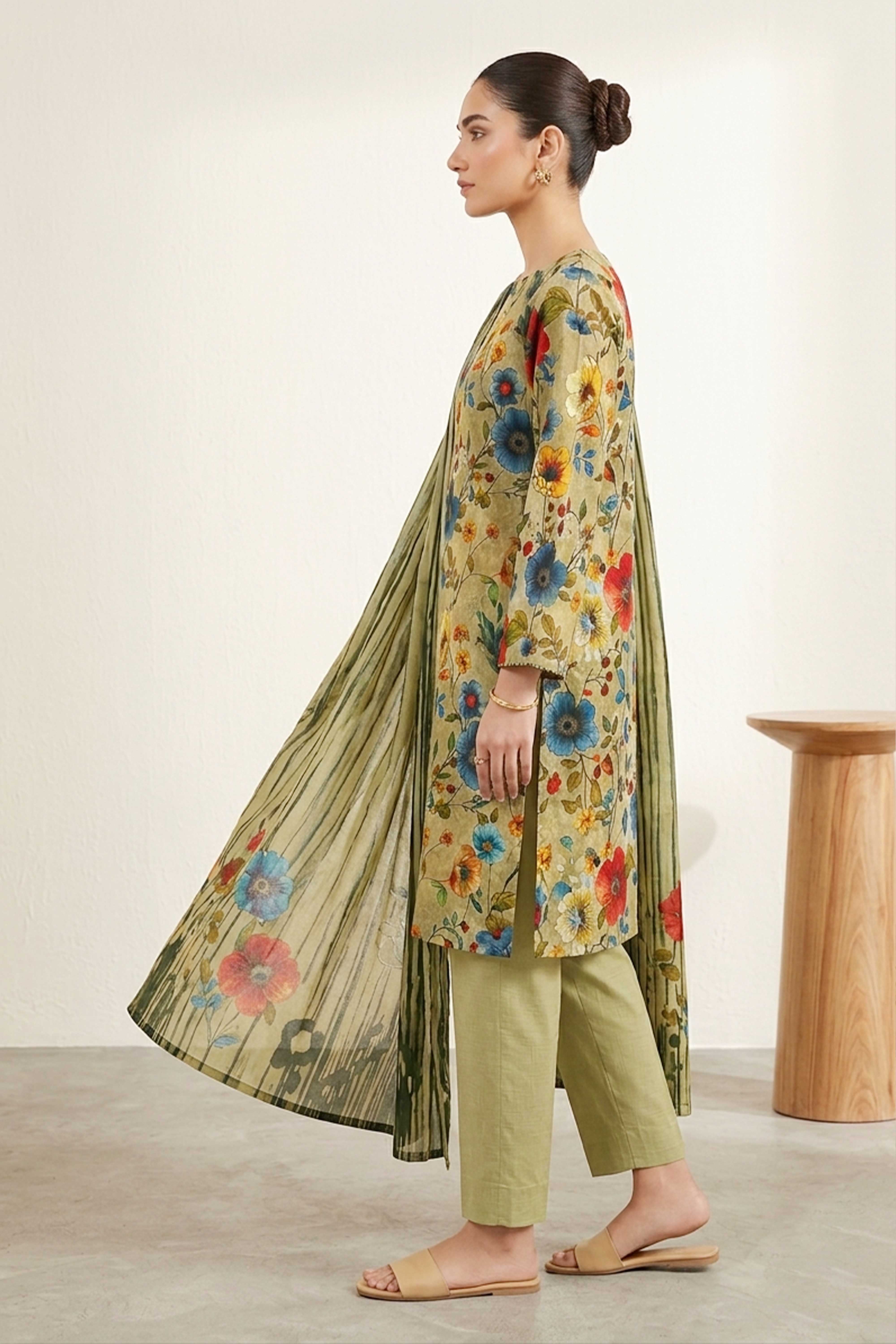 3PC- Printed Lawn Suit  3PL09