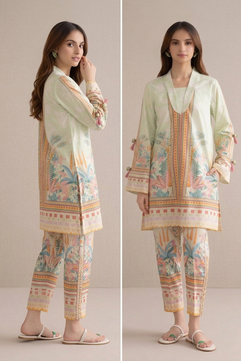 Un-Stitch 2pc-Printed Lawn Suit D329