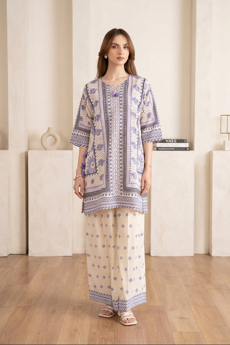 UnStitch 2pc-Printed Lawn Suit D332