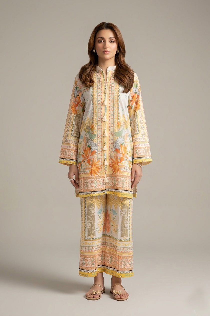 UnStitch 2pc-Printed Lawn Suit D335
