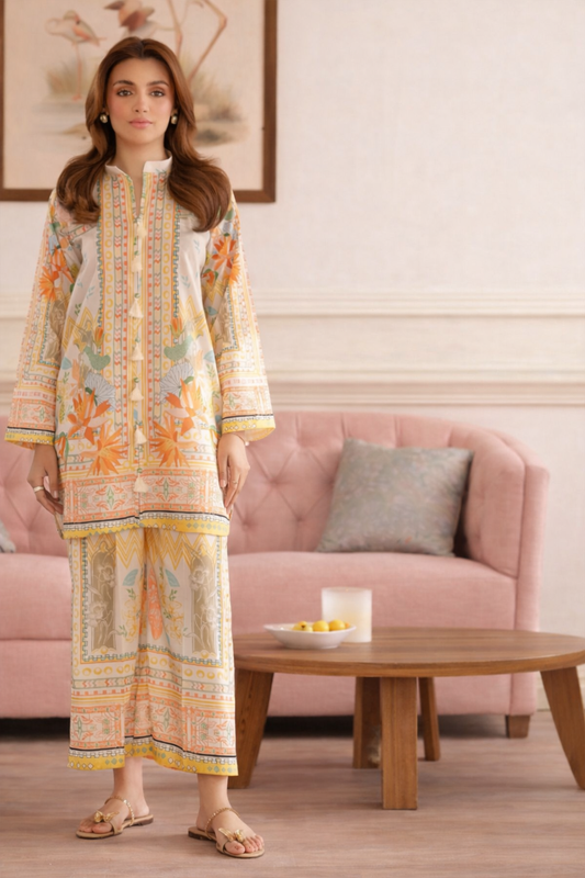 UnStitch 2pc-Printed Lawn Suit D335