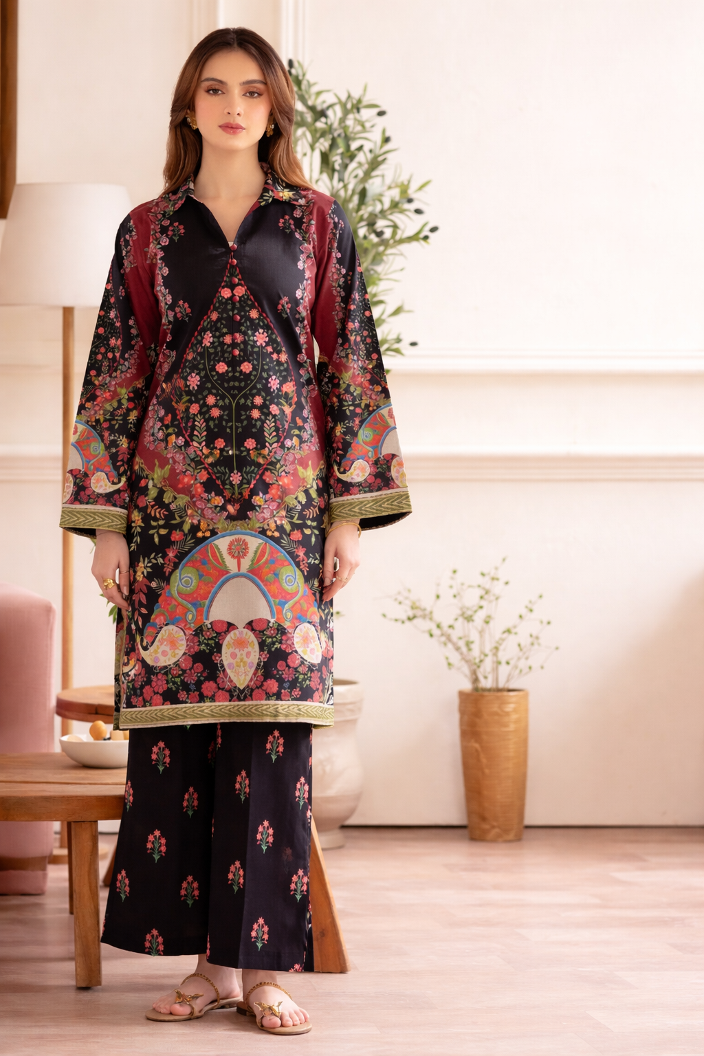 UnStitch 2pc-Printed Lawn Suit D338