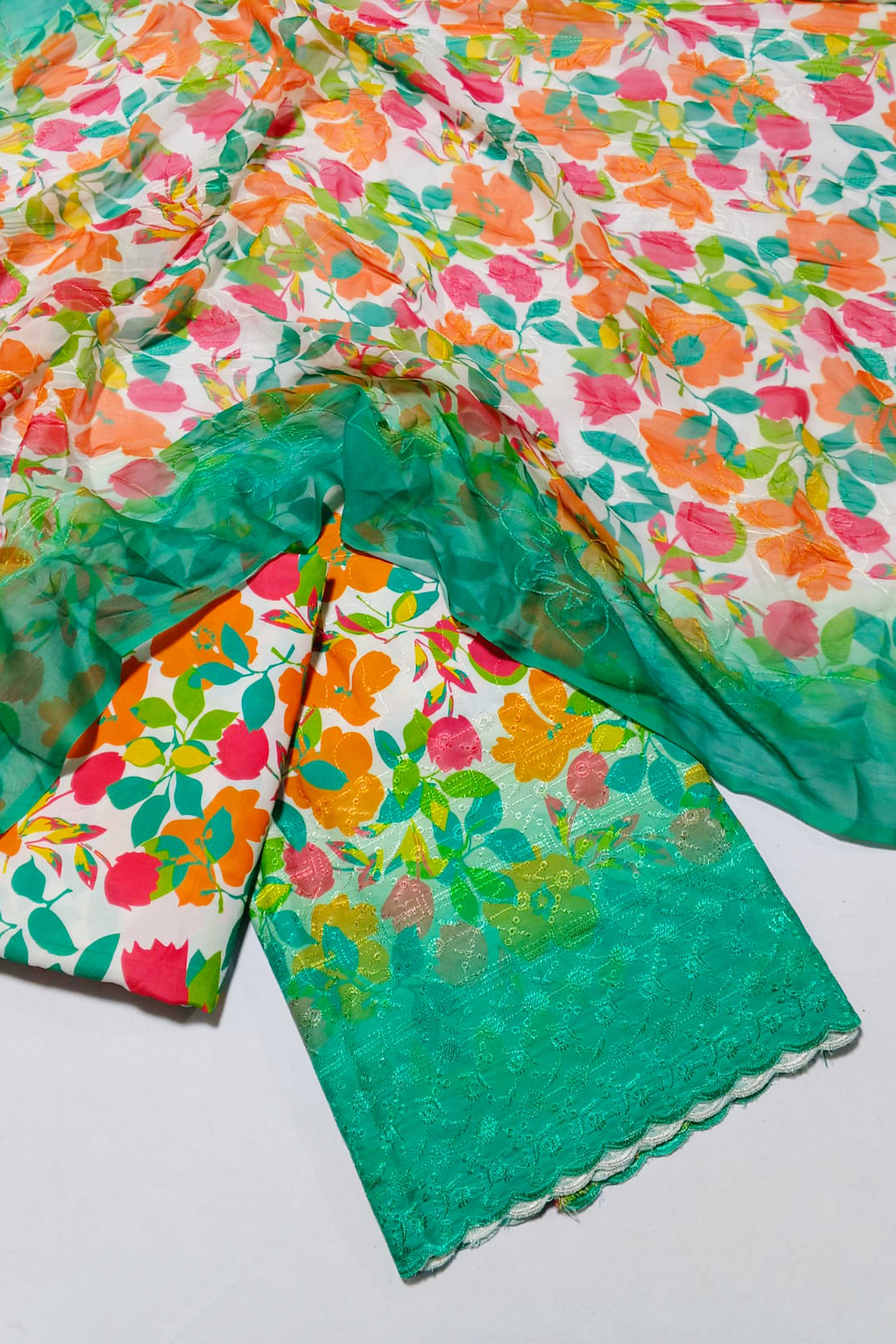 3PC-Unstitch Embroidered Lawn Suit EBS06