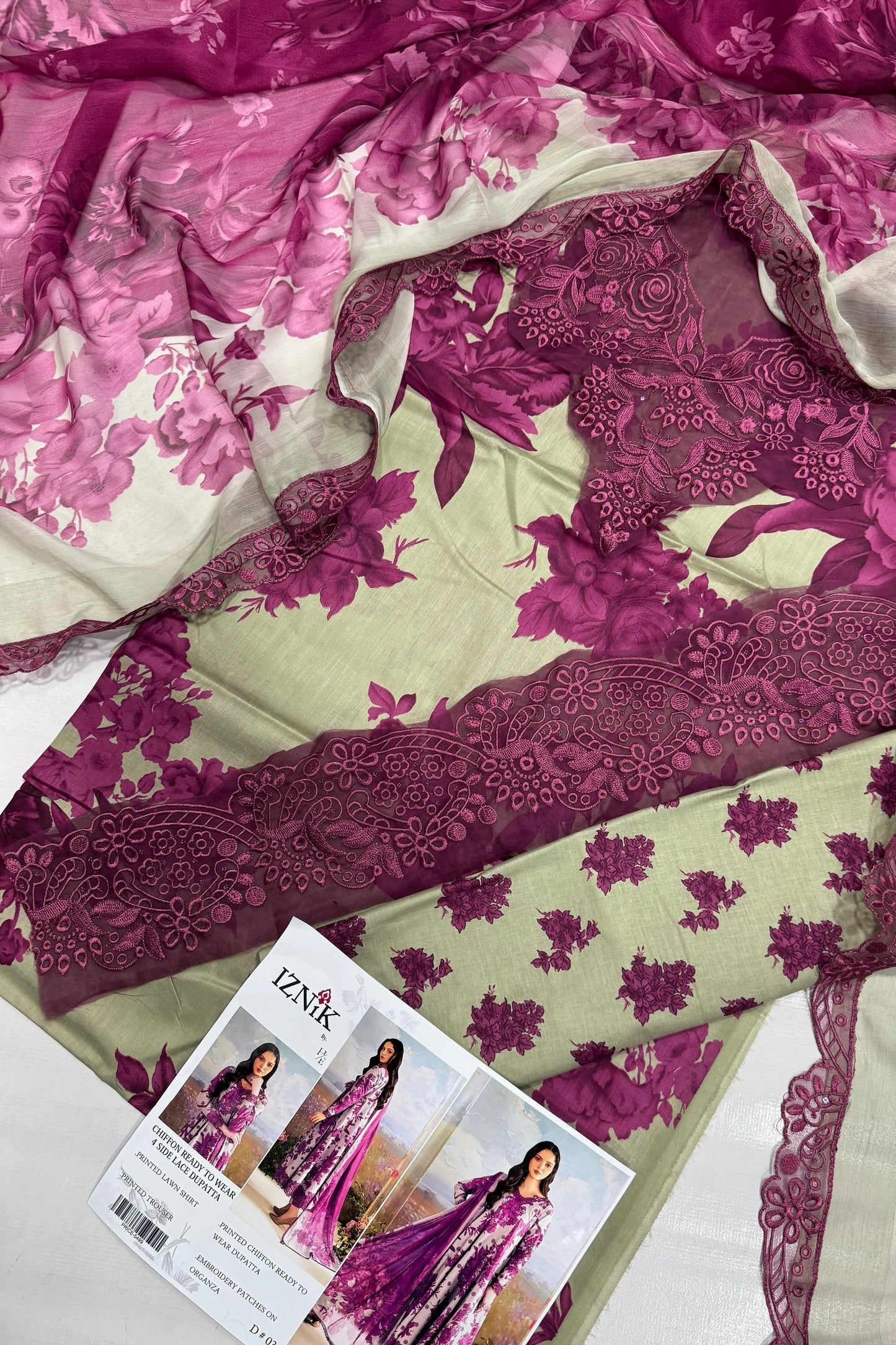 3pc-UnStitch Luxury Lawn Suit EL10