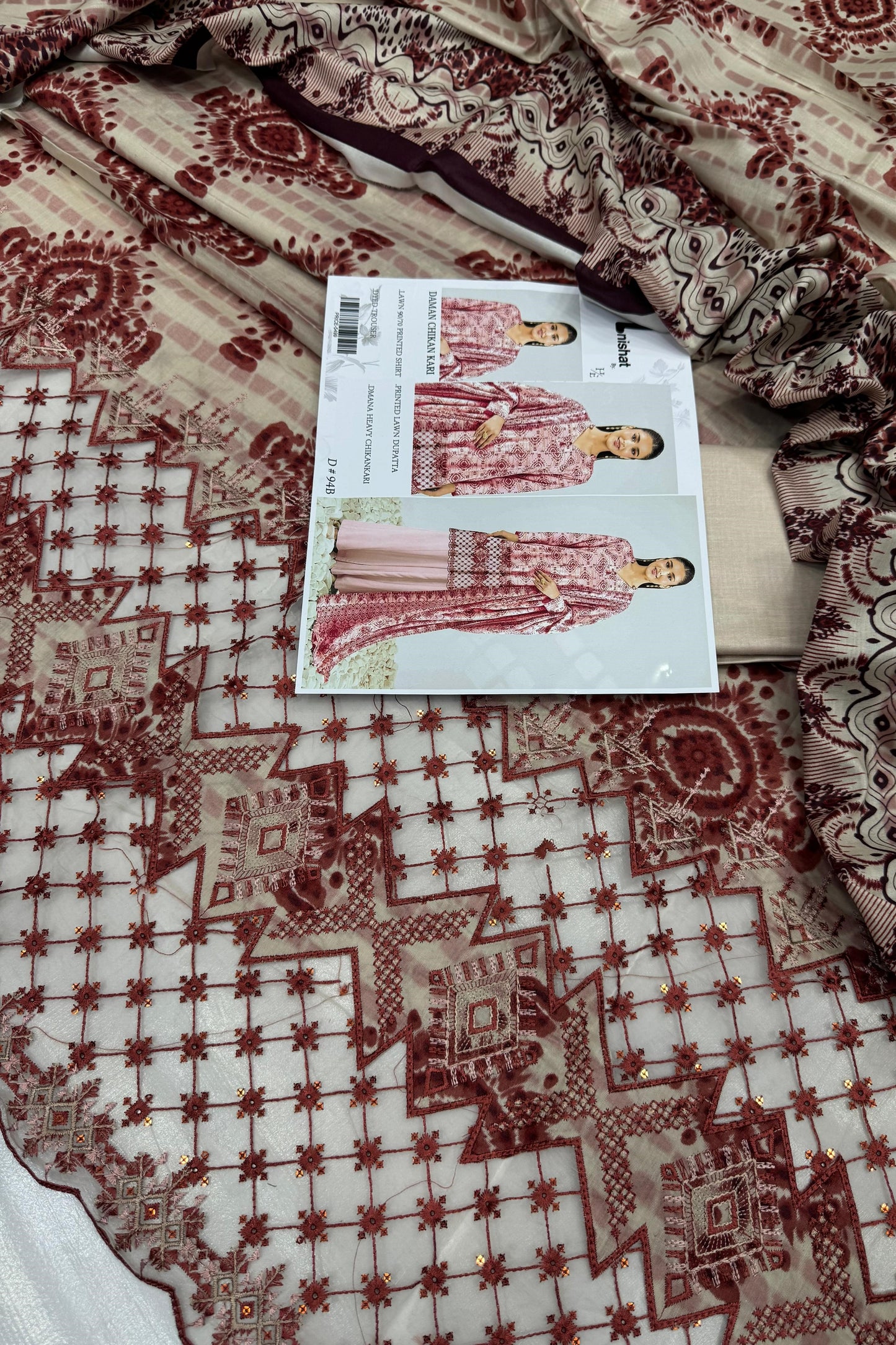 3pc-UnStitch Luxury Lawn Suit EL08