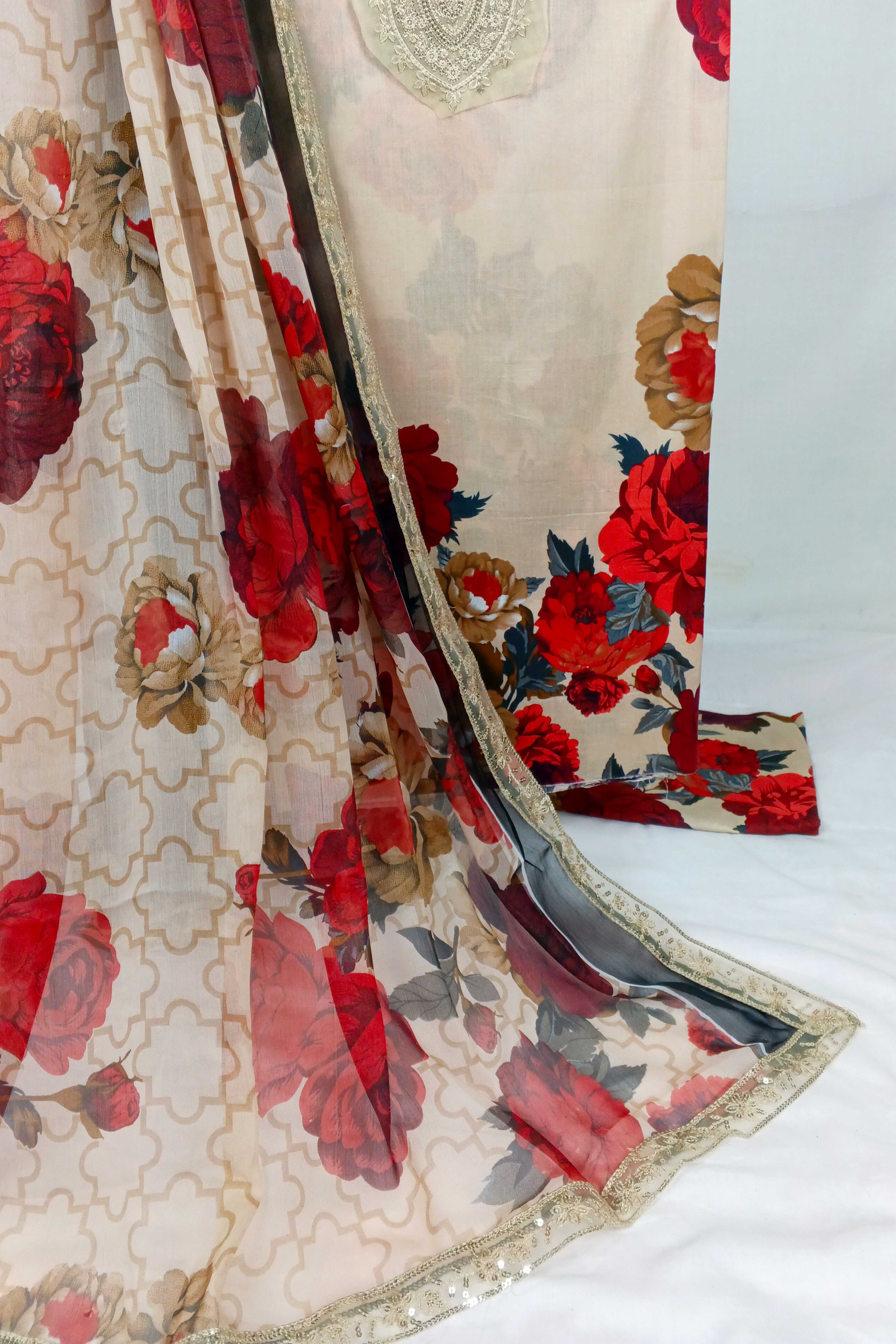 3pc-UnStitch Luxury Lawn Suit EL13