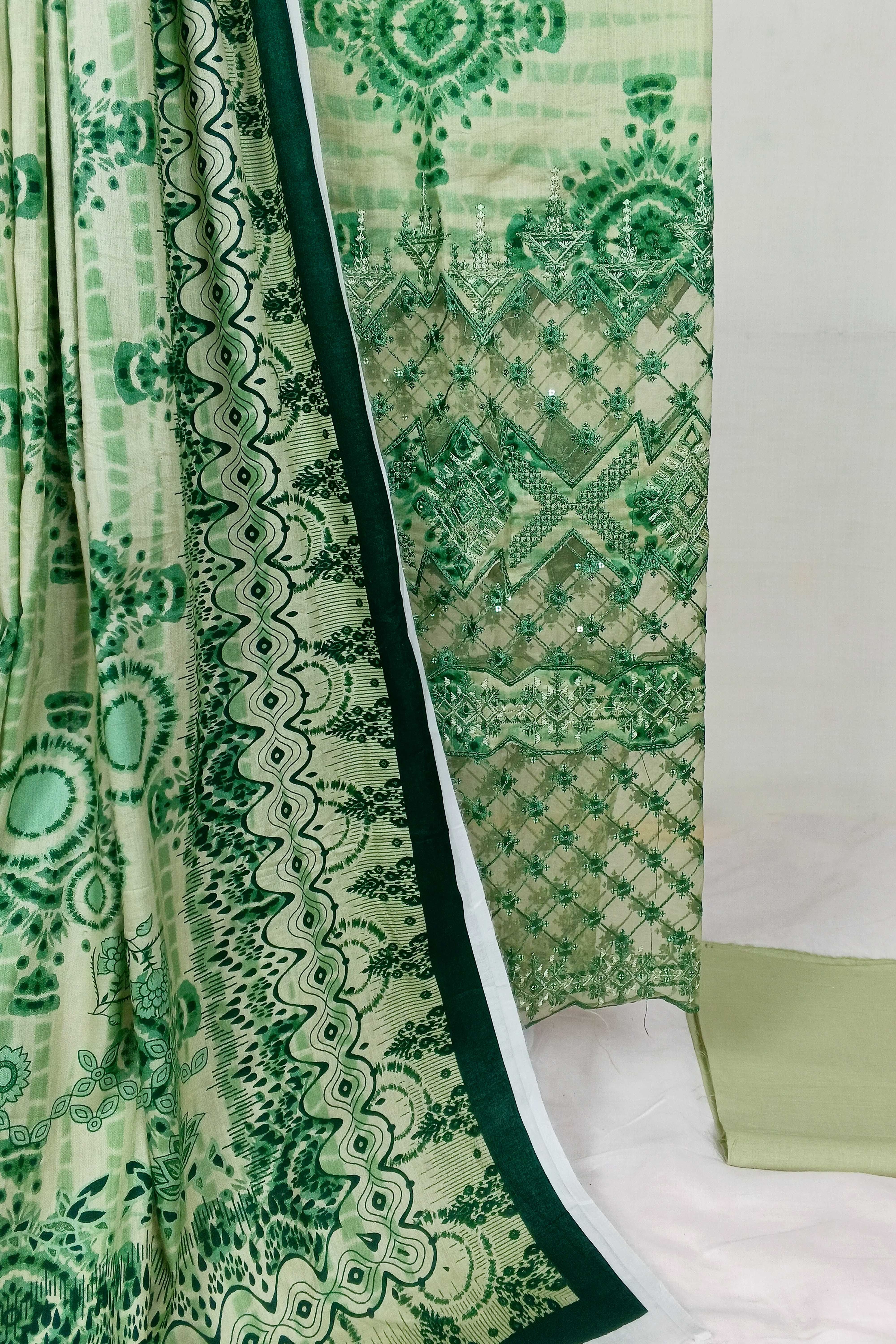 3pc-UnStitch Luxury Lawn Suit EL07