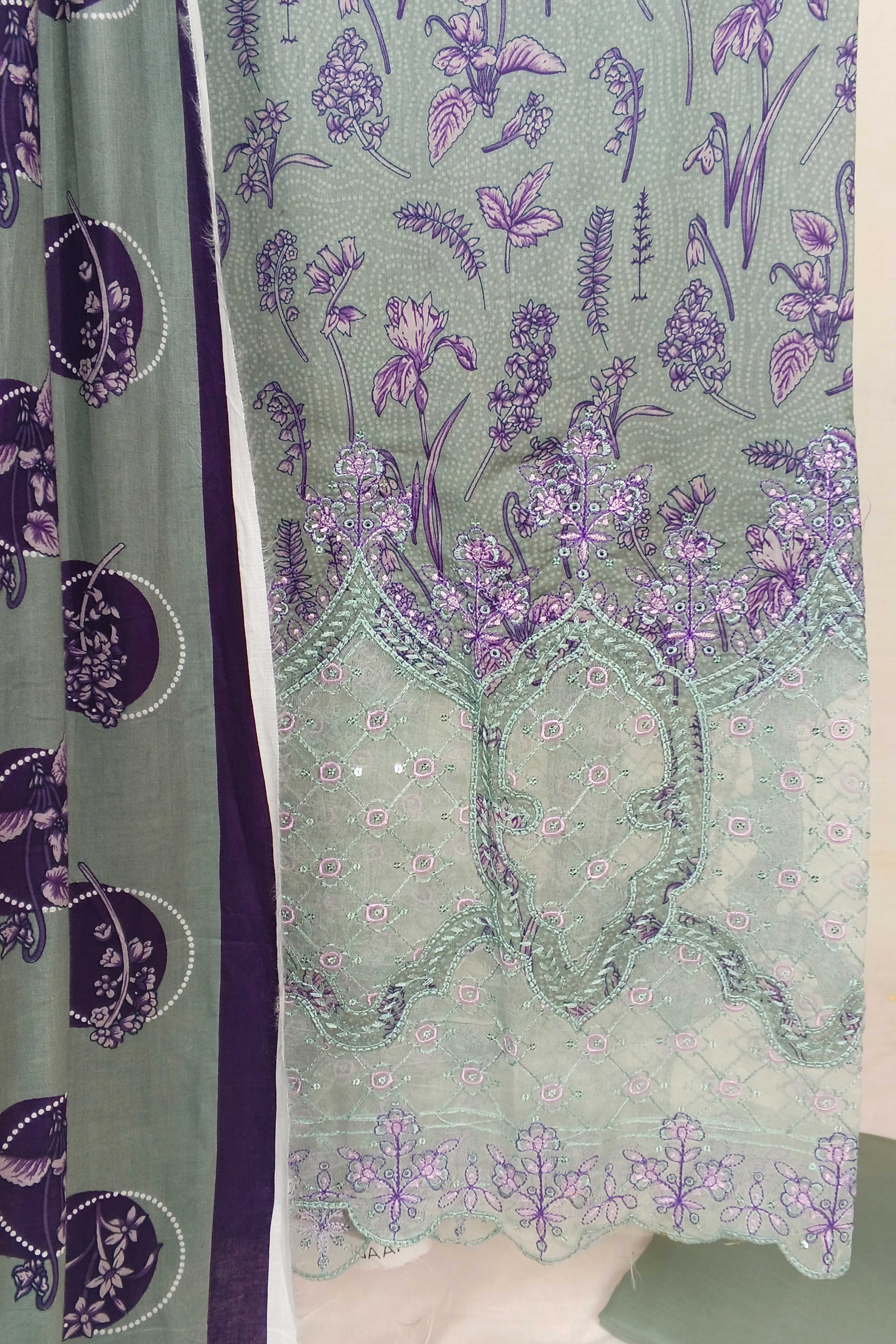 3pc-UnStitch Luxury Lawn Suit EL01