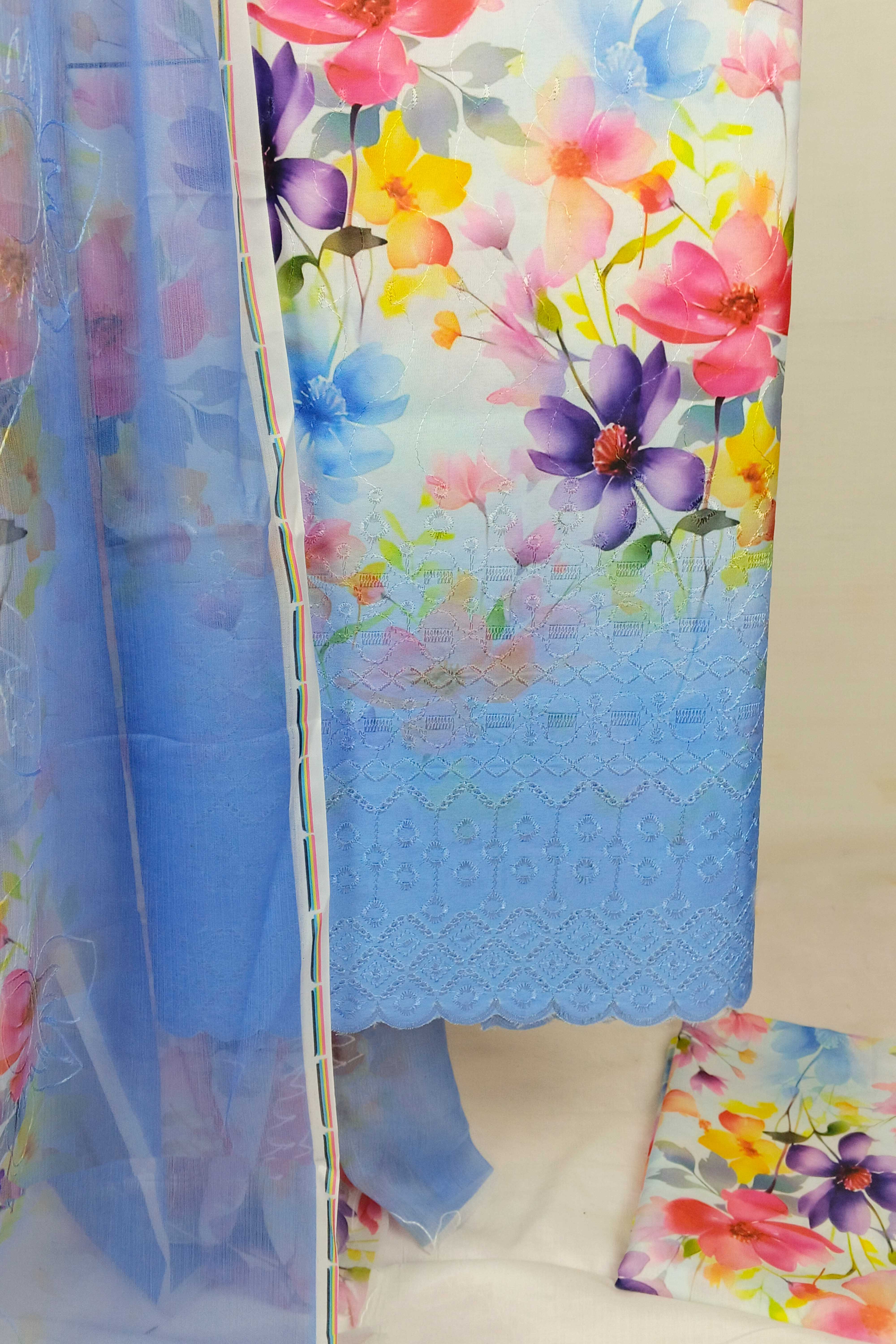 3PC-Unstitch Embroidered Lawn Suit EBS03