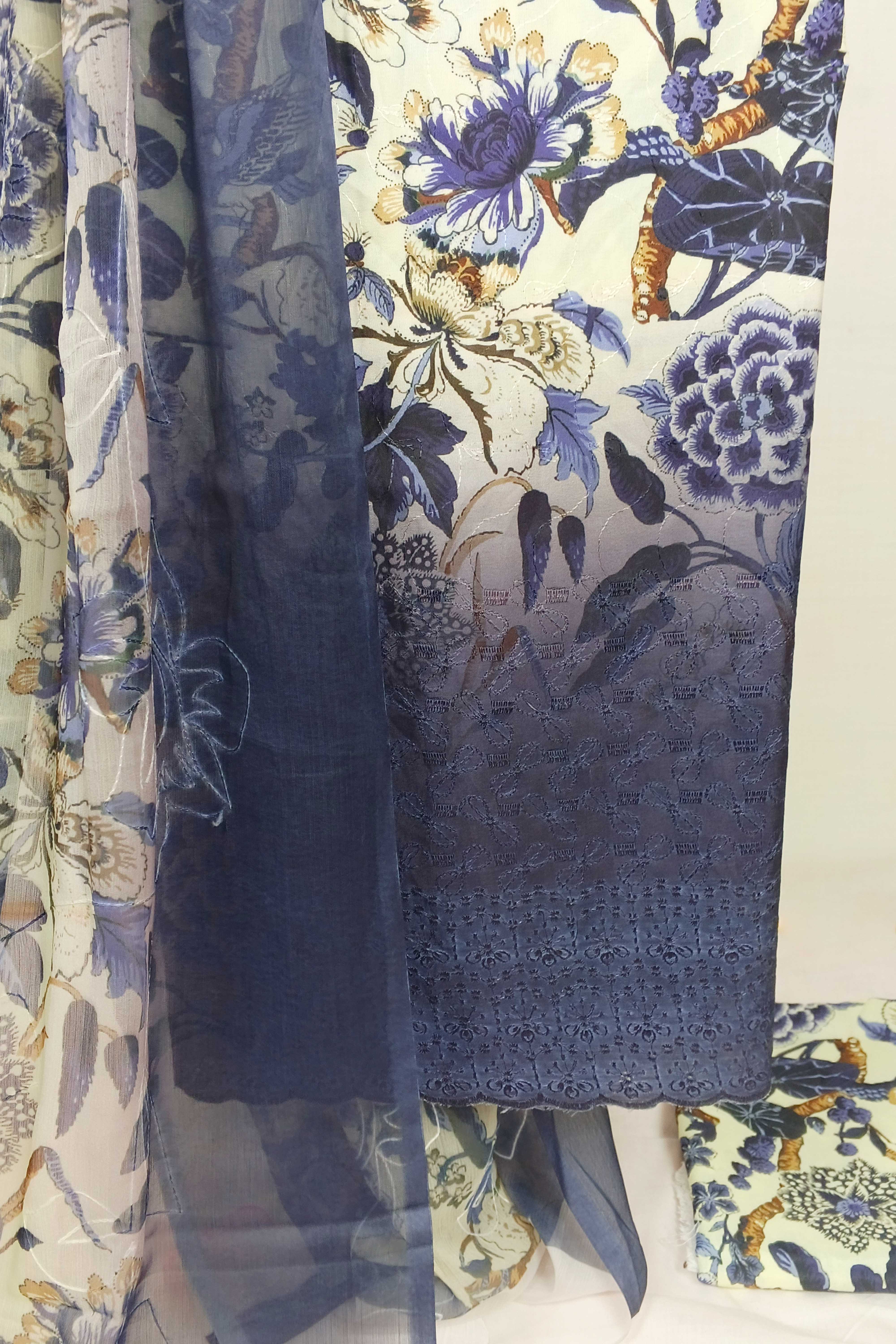 3PC-Unstitch Embroidered Lawn Suit EBS02