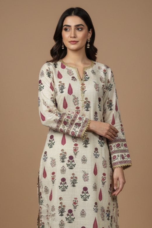UnStitch 2pc-Printed Khaddar Suit KD2P03