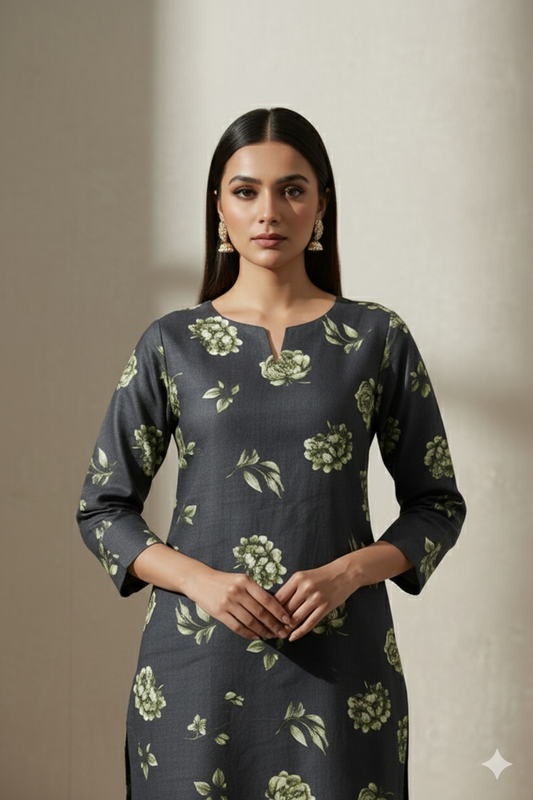 UnStitch 2pc-Printed Stone Linen Suit SL2P04
