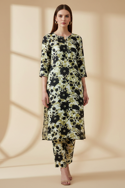 UnStitch 2pc-Printed Stone Linen Suit SL2P06