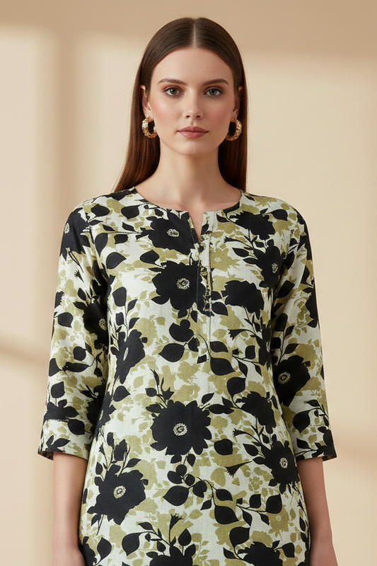 UnStitch 2pc-Printed Stone Linen Suit SL2P06