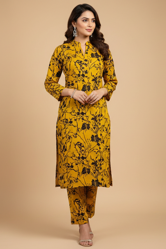 UnStitch 2pc-Printed Stone Linen Suit SL2P09