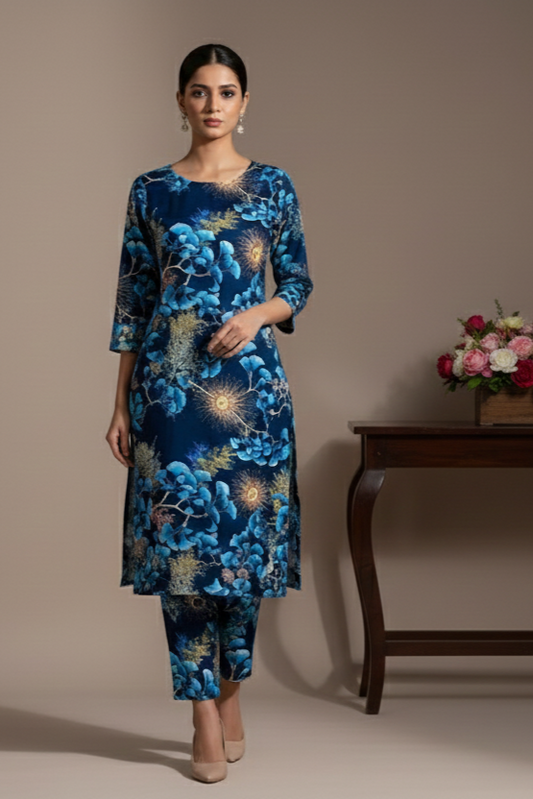 UnStitch 2pc-Printed Stone Linen Suit SL2P92