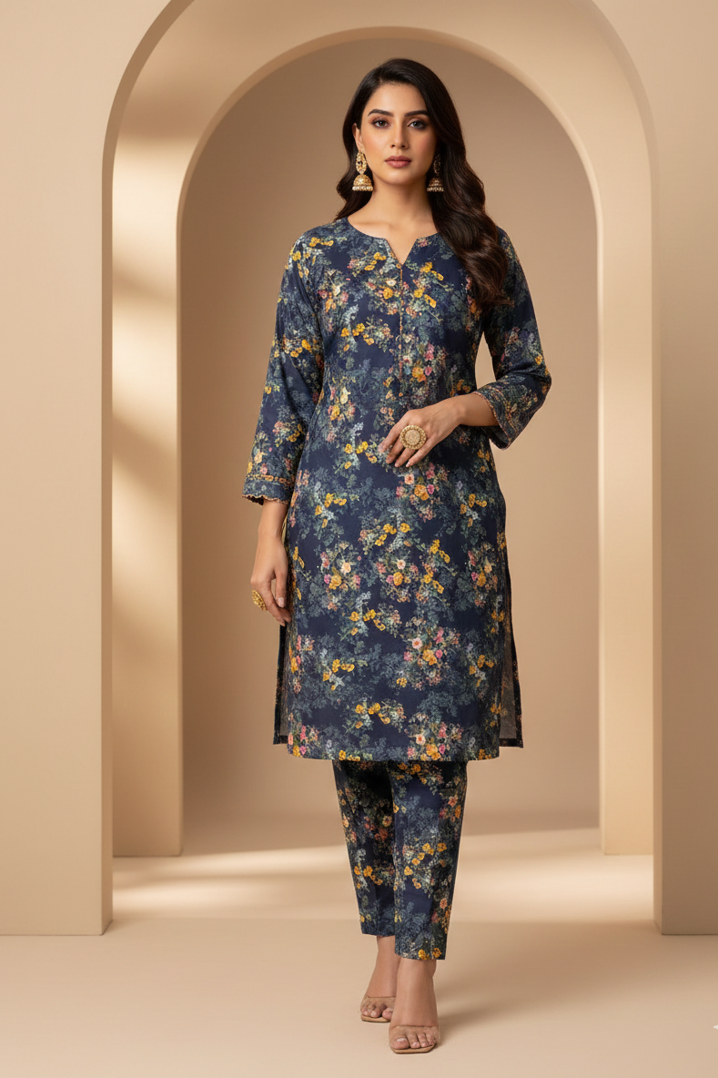 UnStitch 2pc-Printed Lawn Suit 2PLI13