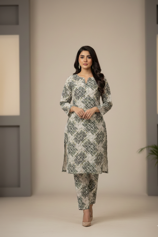 UnStitch 2pc-Printed Lawn Suit 2PLI26