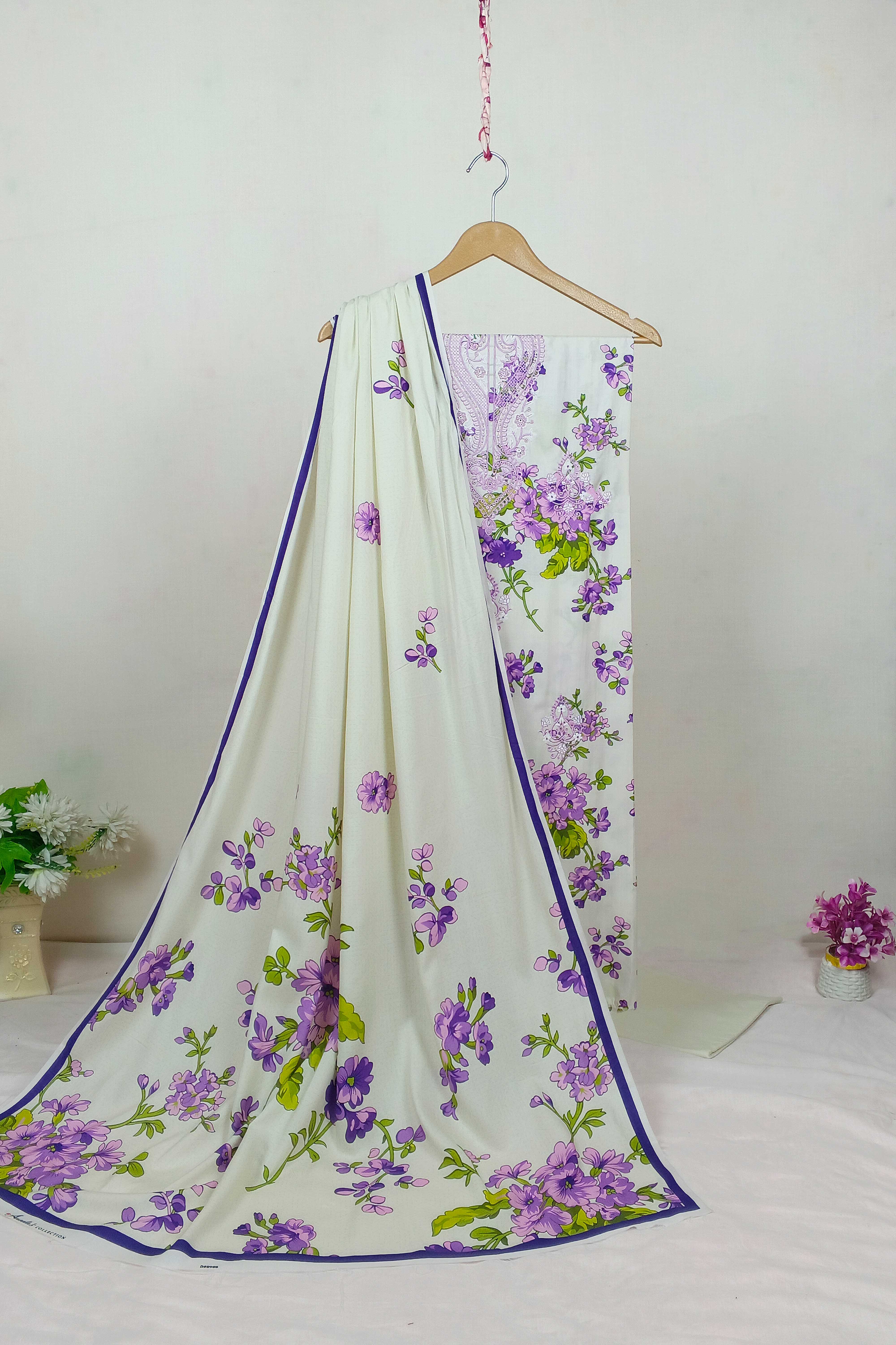 3PC-Embroidered Linen Suit RG46