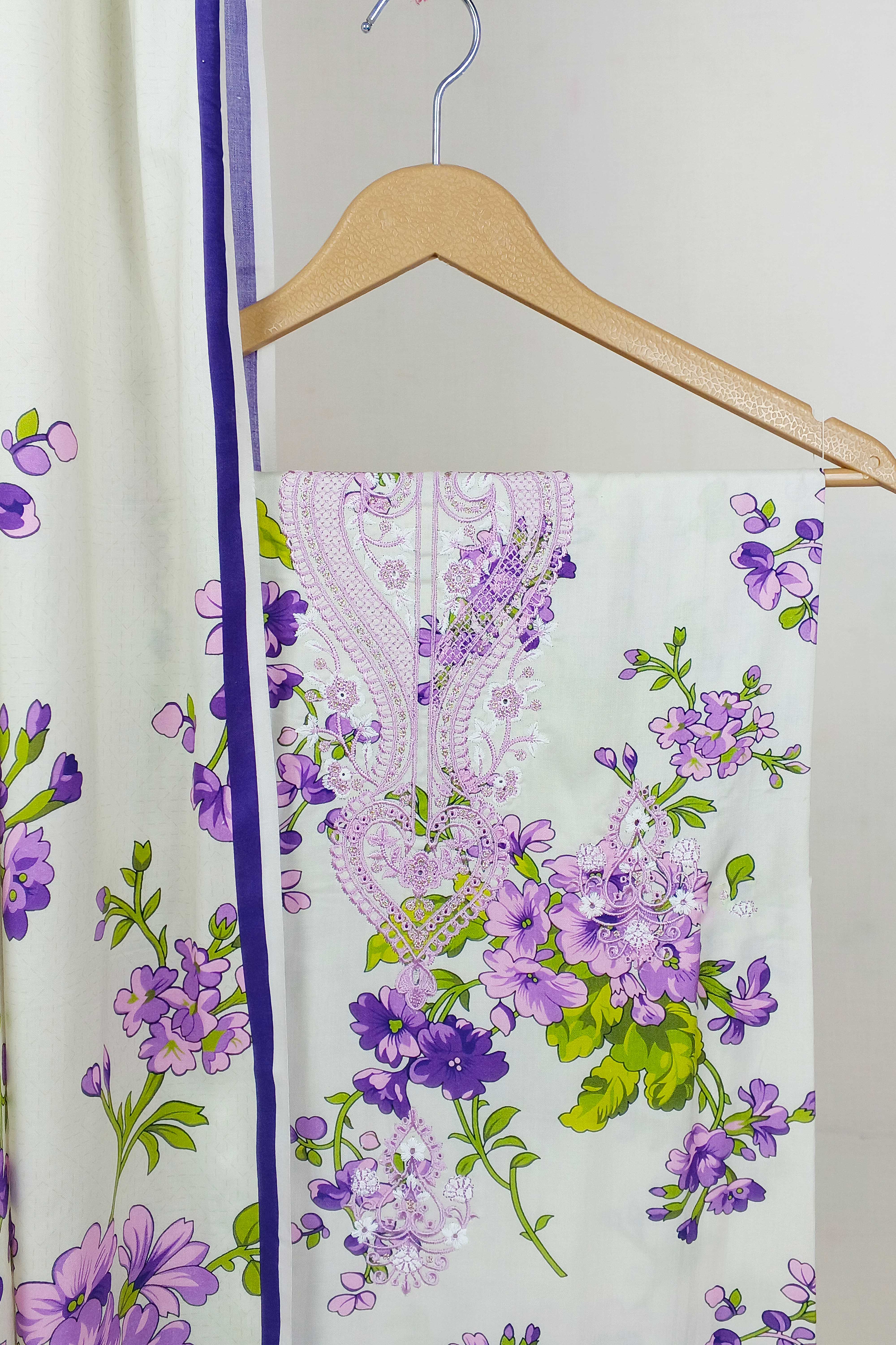 3PC-Embroidered Linen Suit RG46