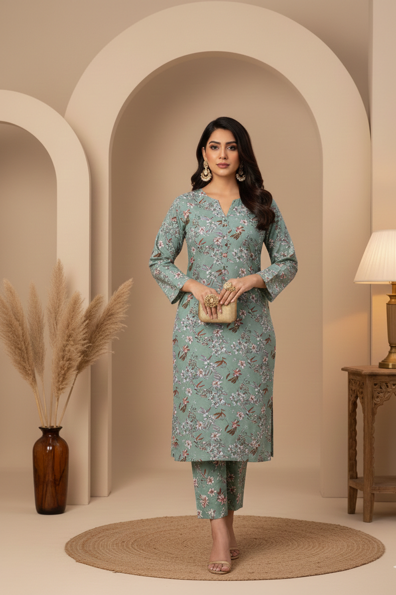 UnStitch 2pc-Printed Lawn Suit 2PLI08